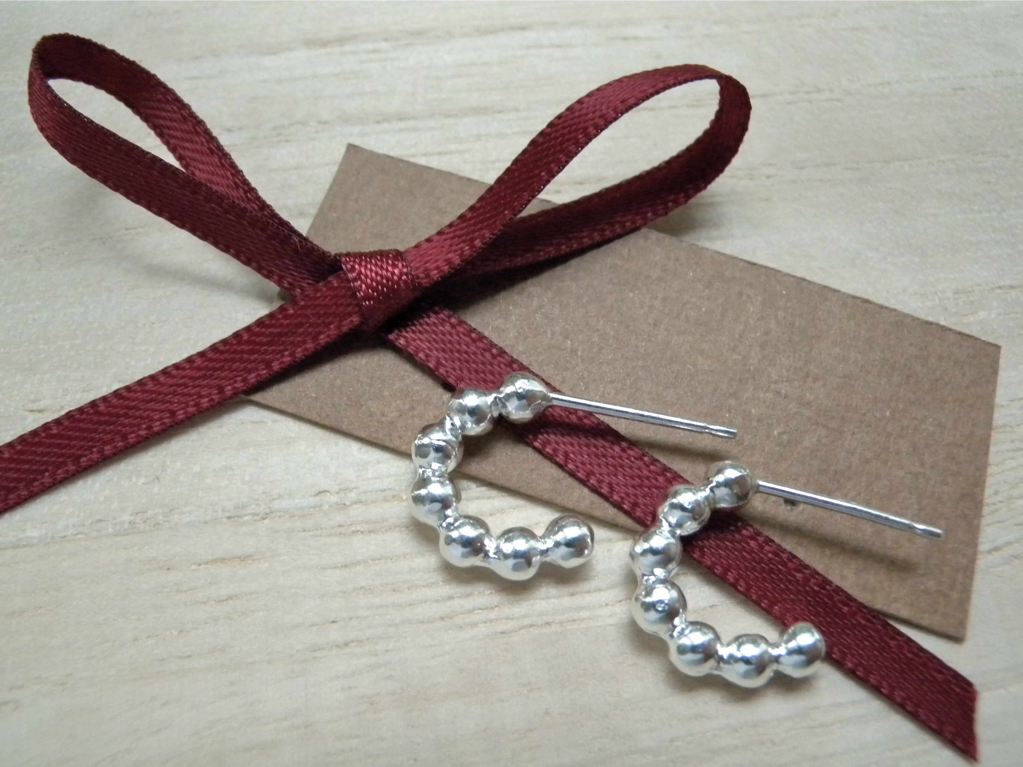 Simple silver studs earrings women jewelry handmade gift idea for her ...
